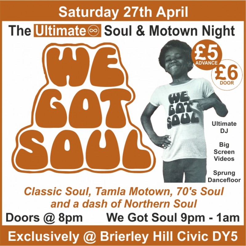 Ultimate Soul & Motown Night, 27th April 2019