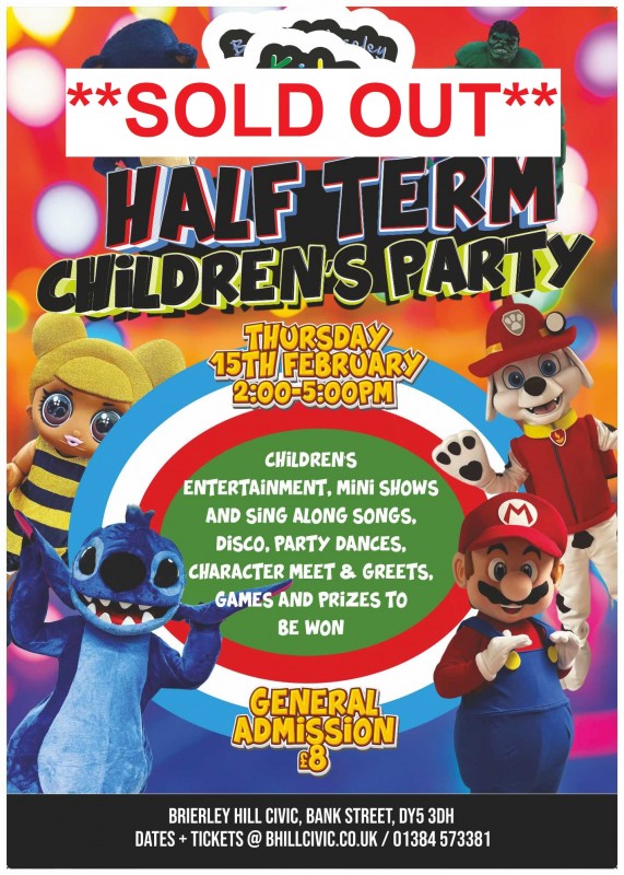 **SOLD OUT** Feb Half Term Childrens Party! 15th February 2024